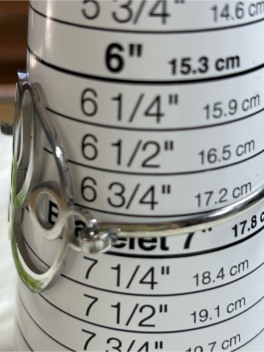 Monogram L Script silver tone Bracelet - Picture 7 of 7